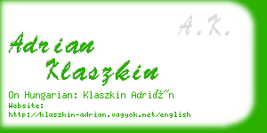 adrian klaszkin business card